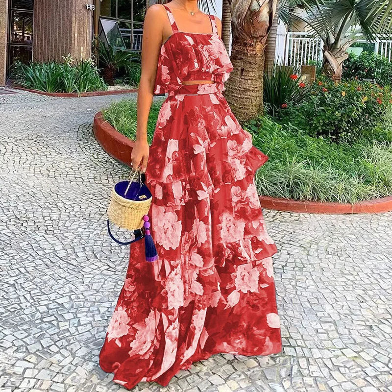 Women's Two Piece Outfits Flor - Romper Floral Print incelemesi ve fiyatı