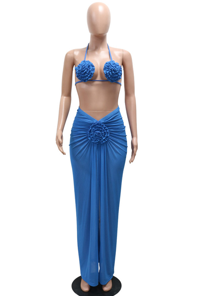 Beyprern Women's Royal Blue 3D - Swimsuit Bikini Ruched incelemesi ve fiyatı