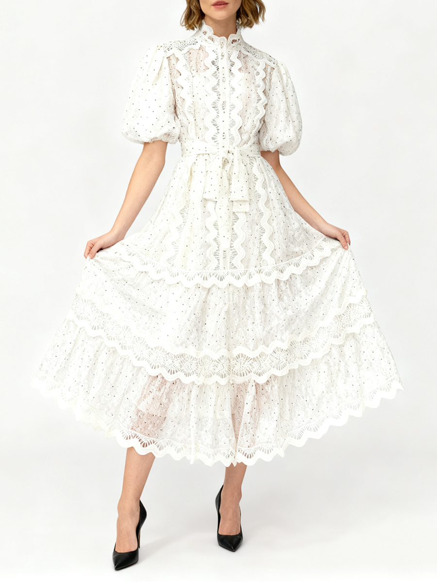 TWOTWINSTYLE Dot Print Sheer D - Linen Dress Wrap incelemesi ve fiyatı