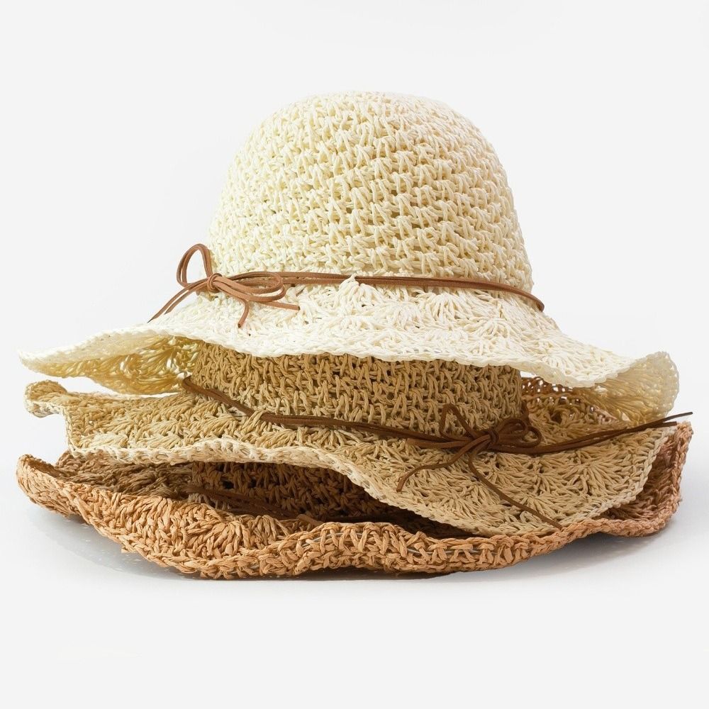 Handwoven Crochet Straw Hat Wi - Hat Floppy Wide incelemesi ve fiyatı