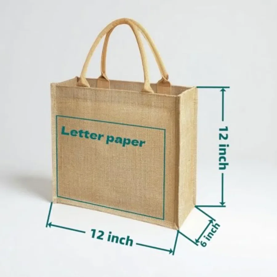 15 Pack Burlap Tote Bags 12x12 - Tote Bag Beach incelemesi ve fiyatı