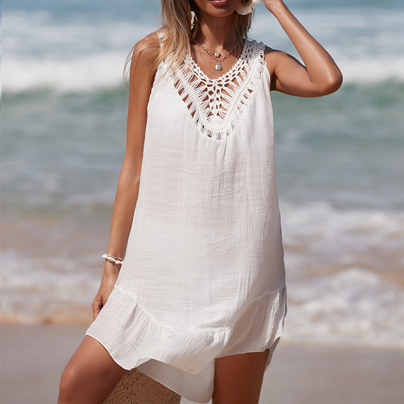Women V-Neck Backless Hollow O - Cover Up Kaftan incelemesi ve fiyatı