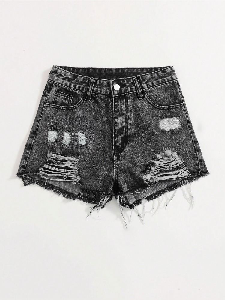2026 New Vintage Washed Denim  - Shorts Denim Frayed incelemesi ve fiyatı
