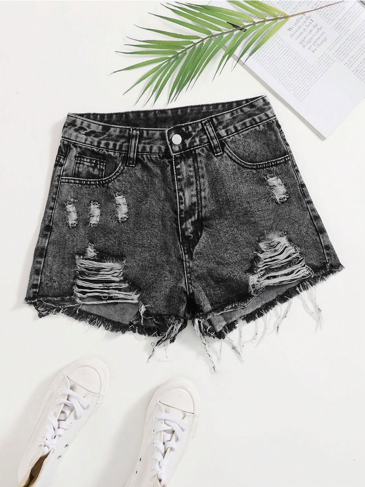 2026 New Vintage Washed Denim  - Shorts Denim Frayed incelemesi ve fiyatı