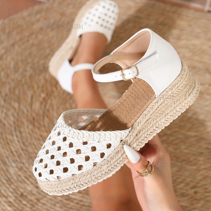 Boho Women's Hollow Out Woven  - Wedge Espadrille Women incelemesi ve fiyatı