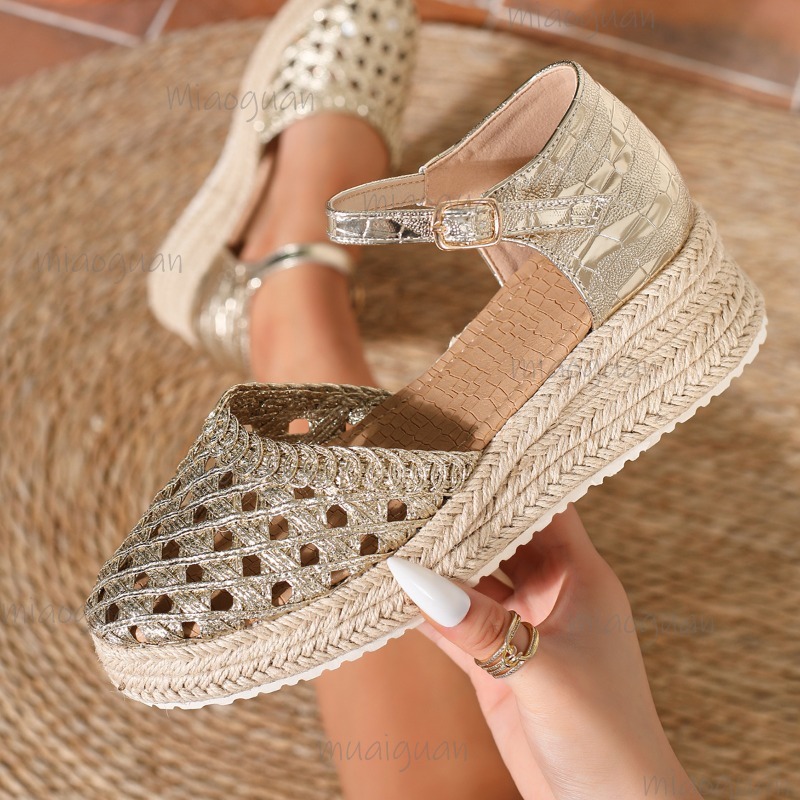 Boho Women's Hollow Out Woven  - Wedge Espadrille Women incelemesi ve fiyatı