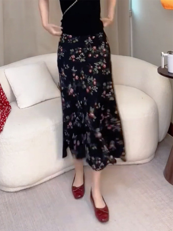 Summer New High Waist Floral P - Midi Skirt Floral incelemesi ve fiyatı