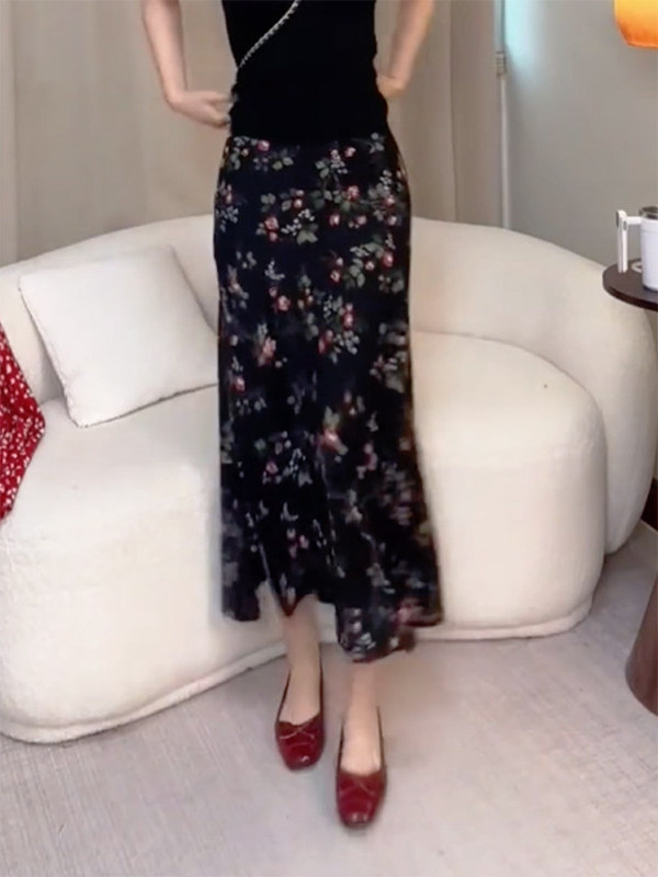 Summer New High Waist Floral P - Midi Skirt Floral incelemesi ve fiyatı