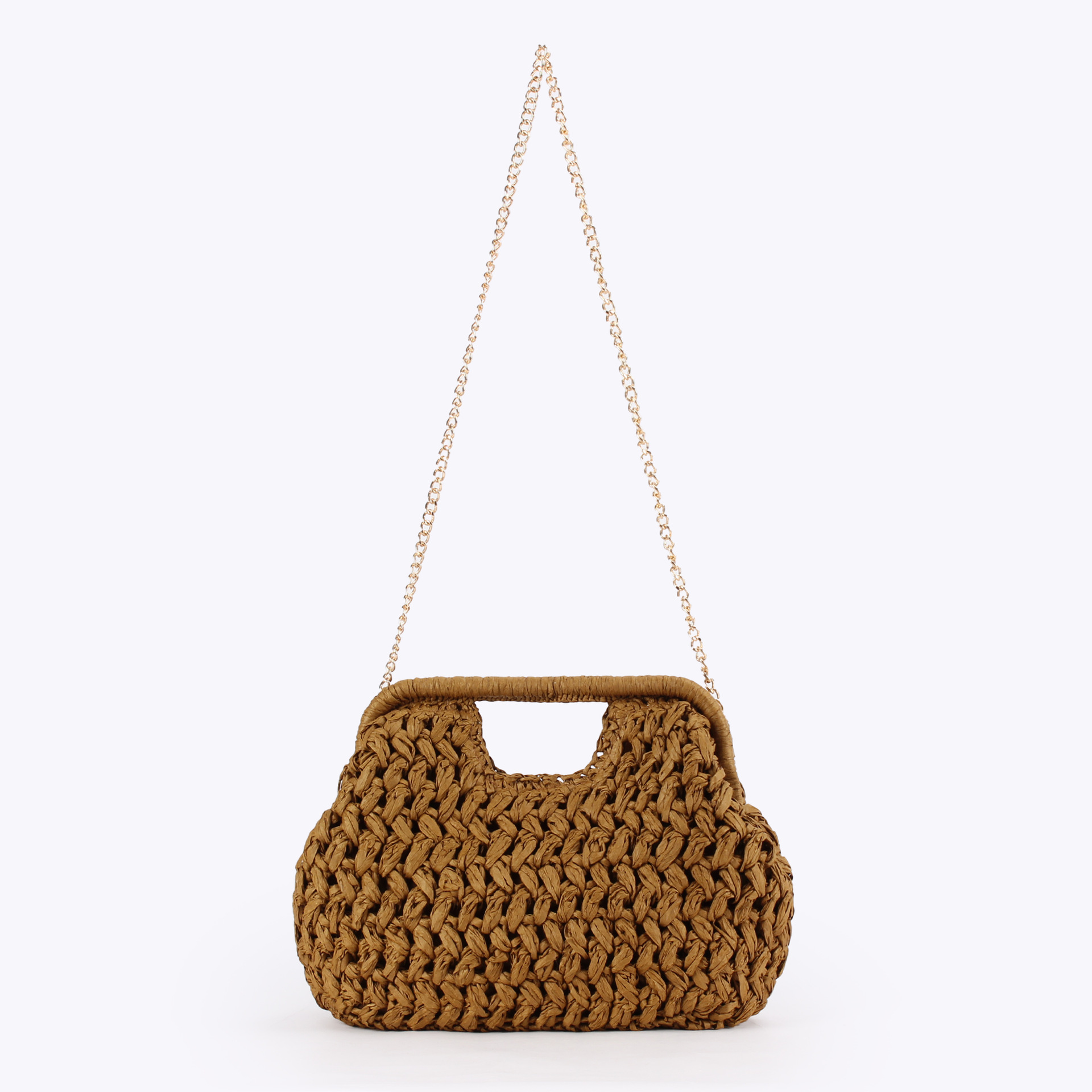 Elegant Ladies Chain Hand Knit - Crochet Bag Raffia incelemesi ve fiyatı