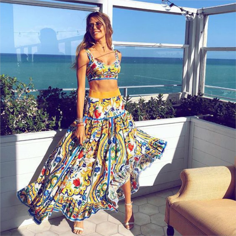Y2K Bohemian Print Skirt Two P - Romper Floral Print incelemesi ve fiyatı
