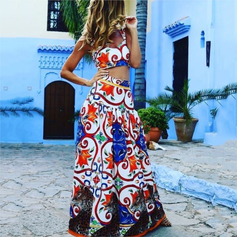 Y2K Bohemian Print Skirt Two P - Romper Floral Print incelemesi ve fiyatı