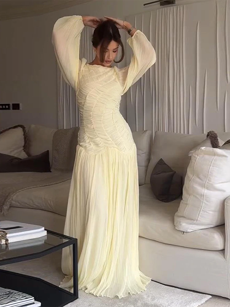 BWQ Elegant Chiffon Pleated Lo - Linen Dress Wrap incelemesi ve fiyatı