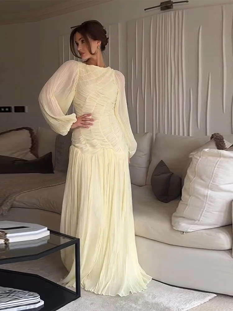 BWQ Elegant Chiffon Pleated Lo - Linen Dress Wrap incelemesi ve fiyatı