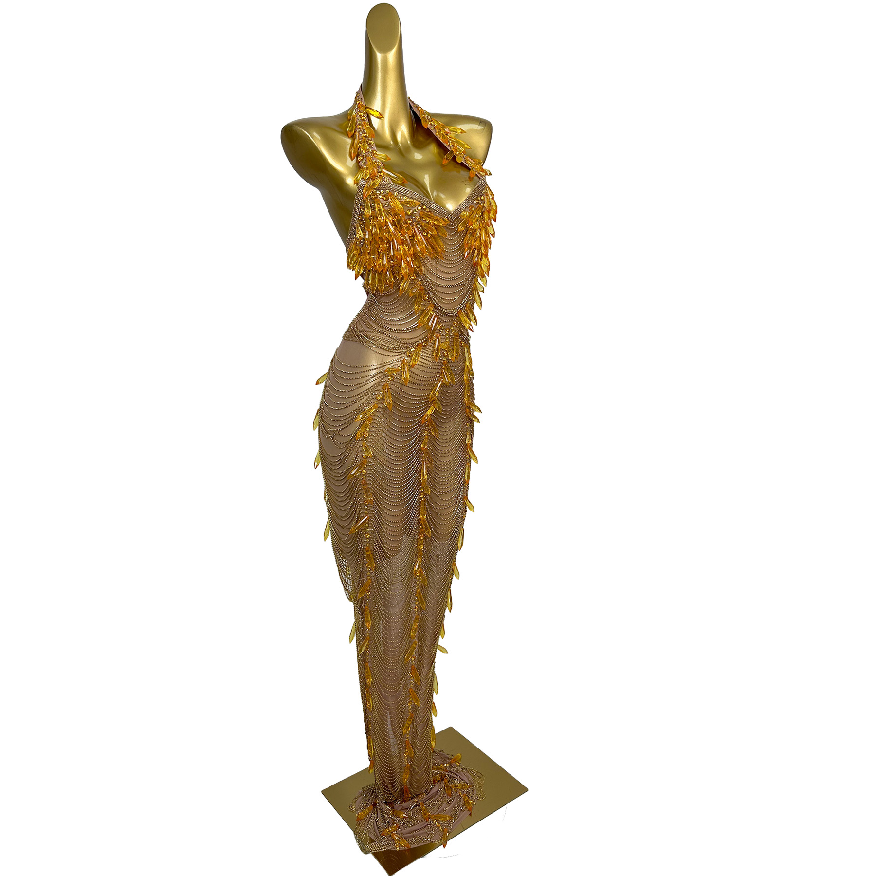 Ailisi Women Luxury Gold Cryst - Maxi Dress Halter incelemesi ve fiyatı