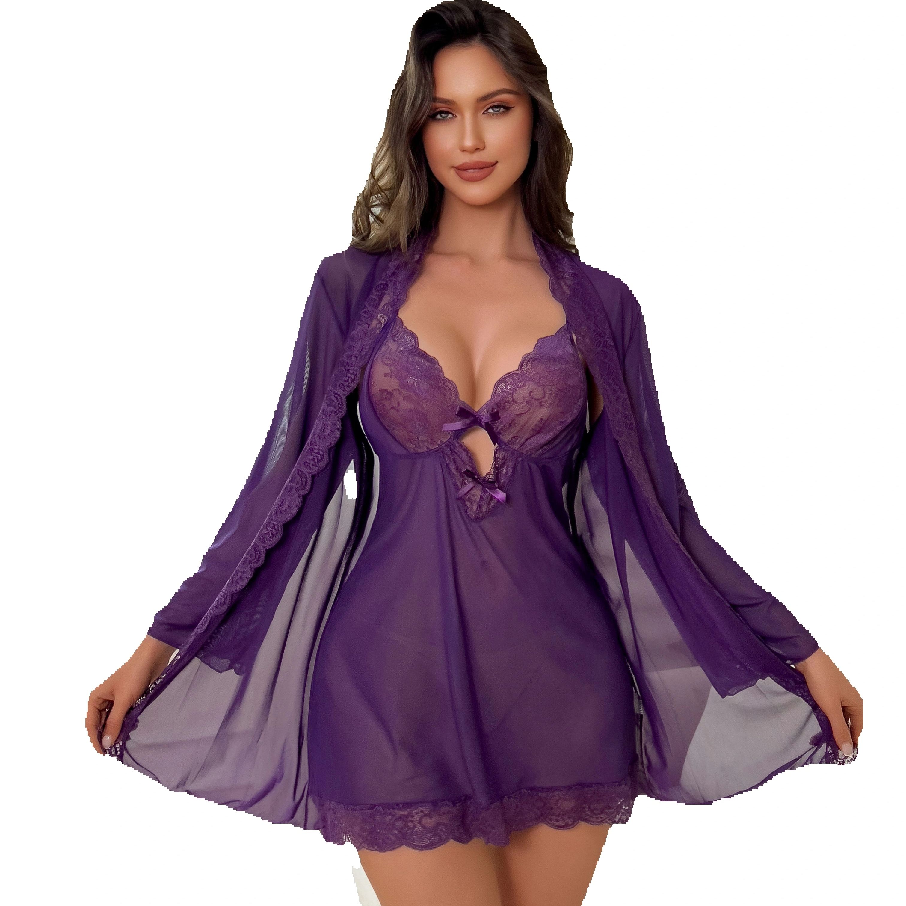 Women Sexy Lingerie Set Sheer  - Kimono Sheer Floral incelemesi ve fiyatı