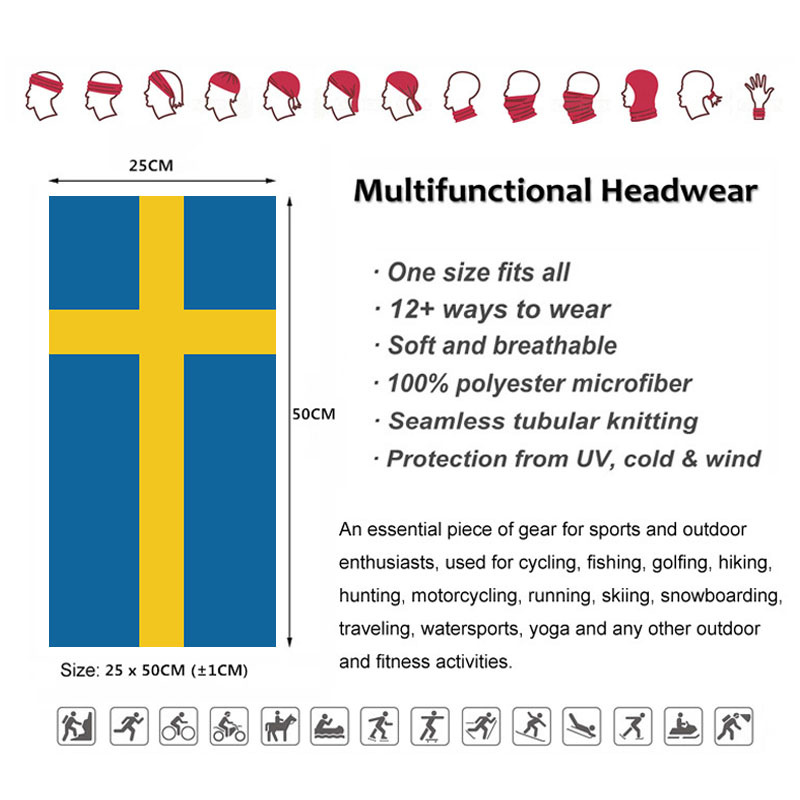 Sweden Flag Printed Bandana He - Headband Summer Knit incelemesi ve fiyatı