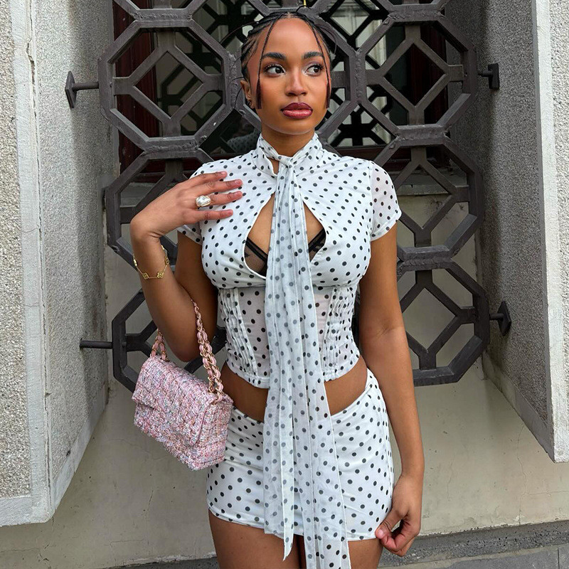 Leosoxs Women's Polka Dot Prin - Crop Top Crochet incelemesi ve fiyatı