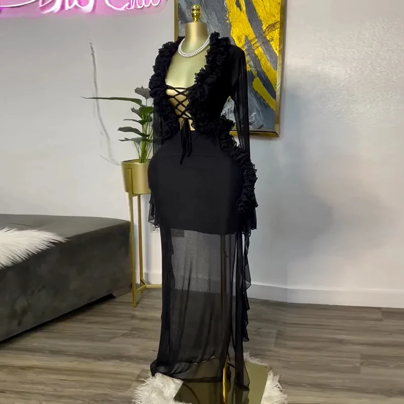 Fashion Women Set Mesh Full Sl - Crop Top Crochet incelemesi ve fiyatı