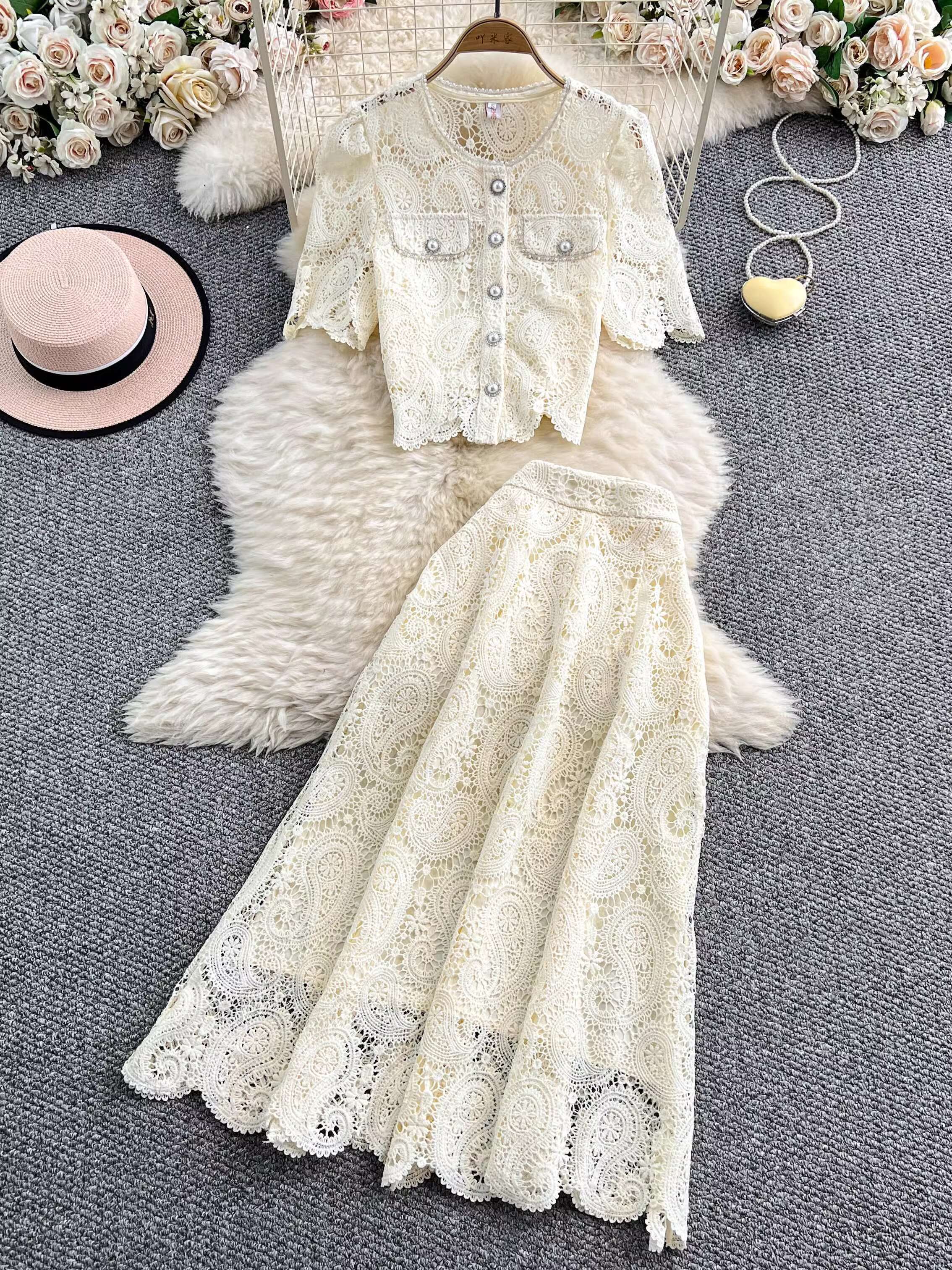 Elegant Pearl Long Dress Suits - Midi Skirt Floral incelemesi ve fiyatı