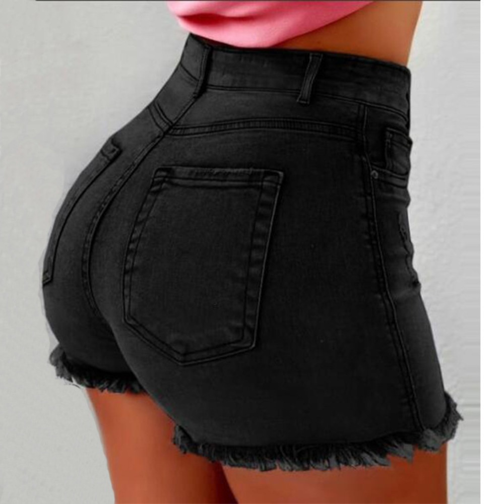 Women's High Waisted Denim Sho - Shorts Denim Frayed incelemesi ve fiyatı