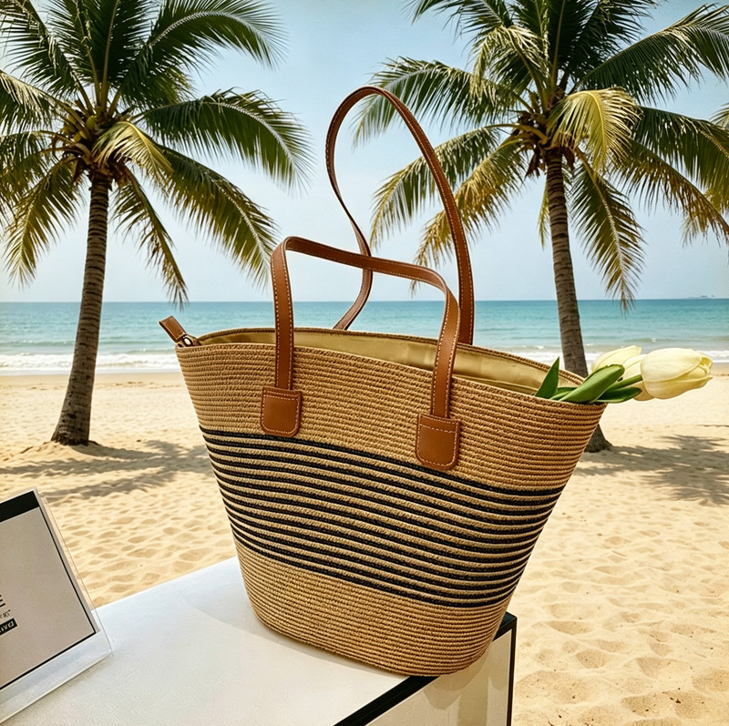 CLAREGQI  Women's Striped Stra - Tote Bag Beach incelemesi ve fiyatı