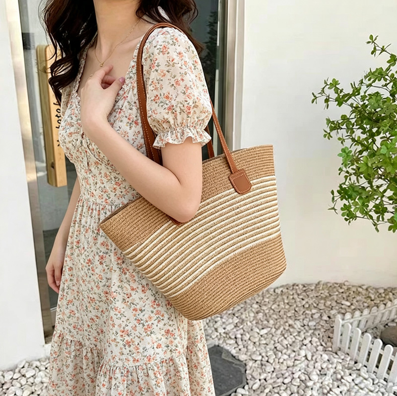 CLAREGQI  Women's Striped Stra - Tote Bag Beach incelemesi ve fiyatı