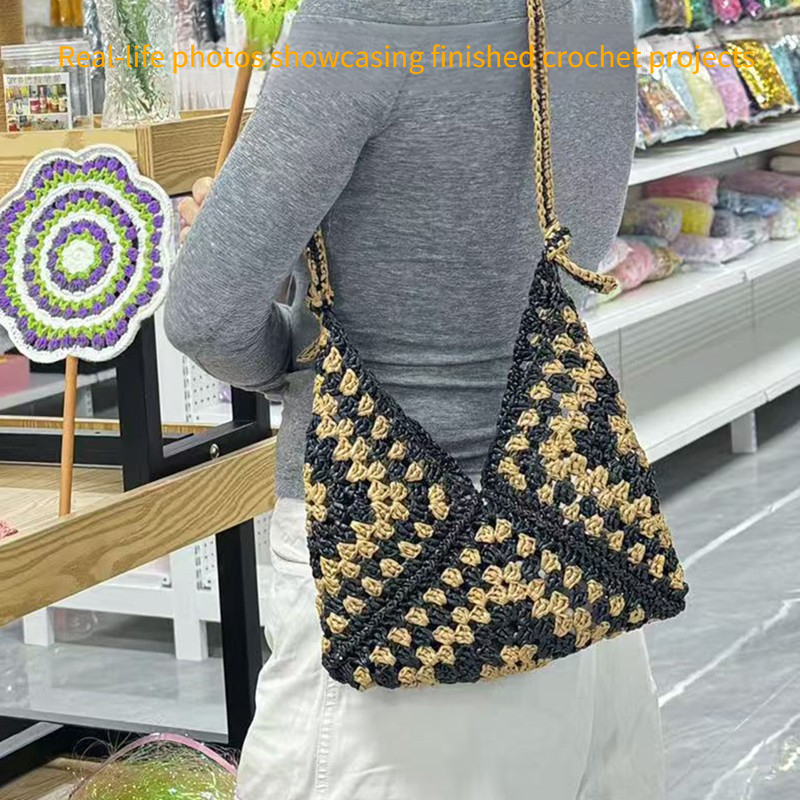 100g/pcs Flat Raffia Paper Yar - Crochet Bag Raffia incelemesi ve fiyatı