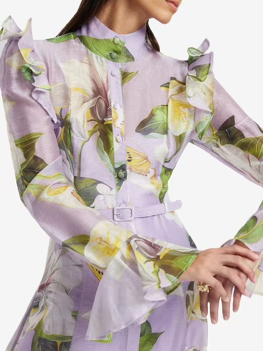 TWOTWINSTYLE Printing Spliced  - Linen Dress Wrap incelemesi ve fiyatı