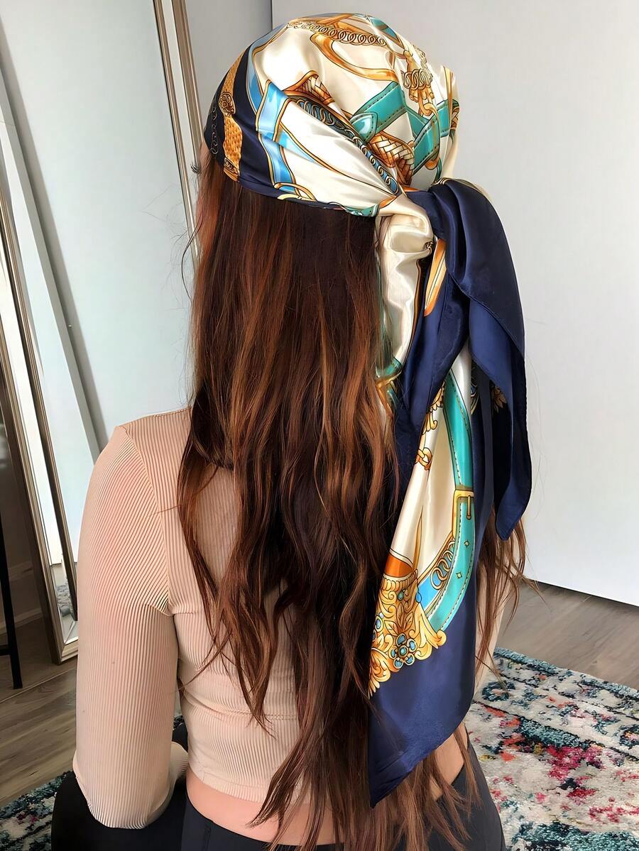 1pc Women's Satin Square Silk  - Headband Summer Knit incelemesi ve fiyatı