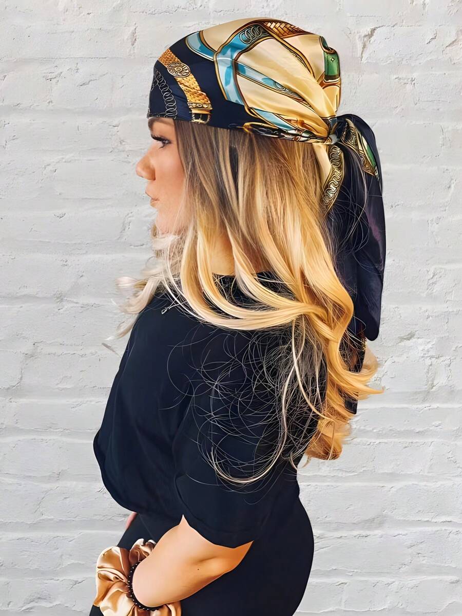 1pc Women's Satin Square Silk  - Headband Summer Knit incelemesi ve fiyatı