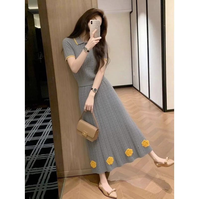Women's Floral Knit Two Piece  - Midi Skirt Floral incelemesi ve fiyatı