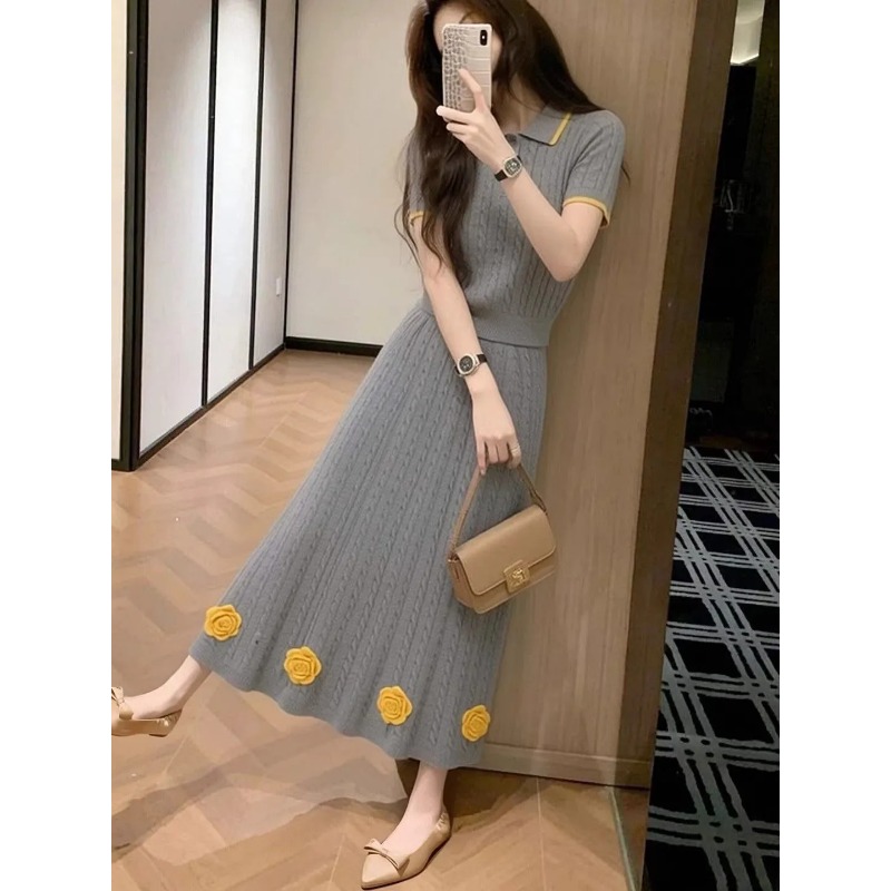 Women's Floral Knit Two Piece  - Midi Skirt Floral incelemesi ve fiyatı