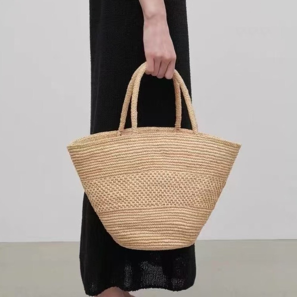 Large Capacity Raffia Straw Ba - Crochet Bag Raffia incelemesi ve fiyatı