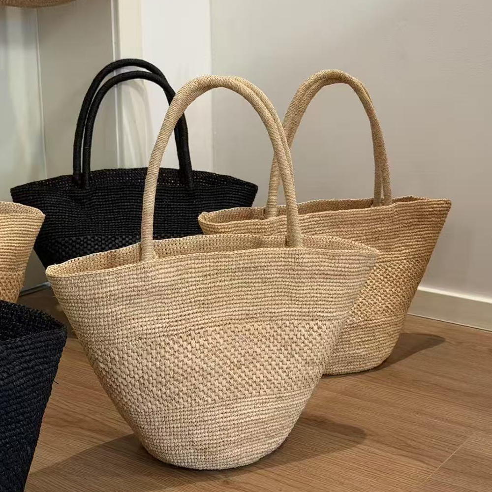 Large Capacity Raffia Straw Ba - Crochet Bag Raffia incelemesi ve fiyatı