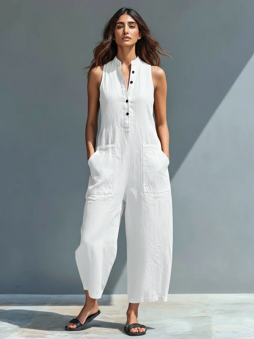 Summer Women's Clothing Sleeve - Jumpsuit Linen Relaxed incelemesi ve fiyatı