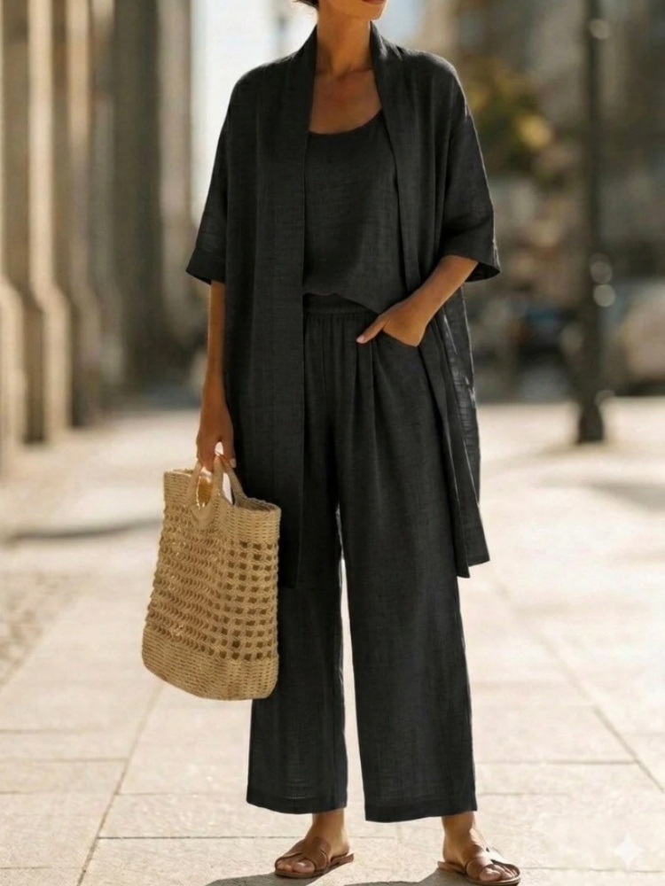 Casual Solid Cotton Linen Loos - Linen Pant Wide incelemesi ve fiyatı