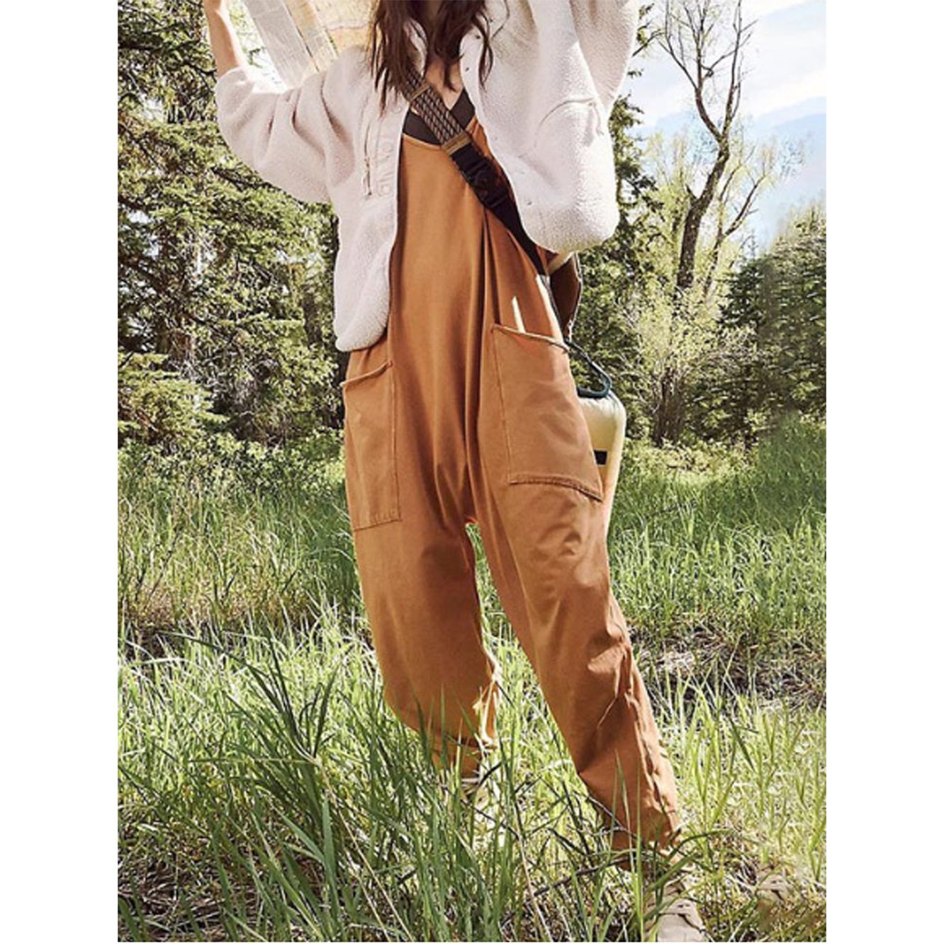 Loose Summer Jumpsuit Casual   - Jumpsuit Linen Relaxed incelemesi ve fiyatı