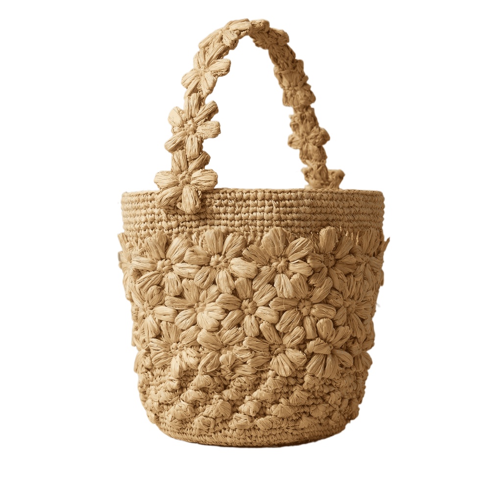 Women Summer Raffia Woven Buck - Crochet Bag Raffia incelemesi ve fiyatı