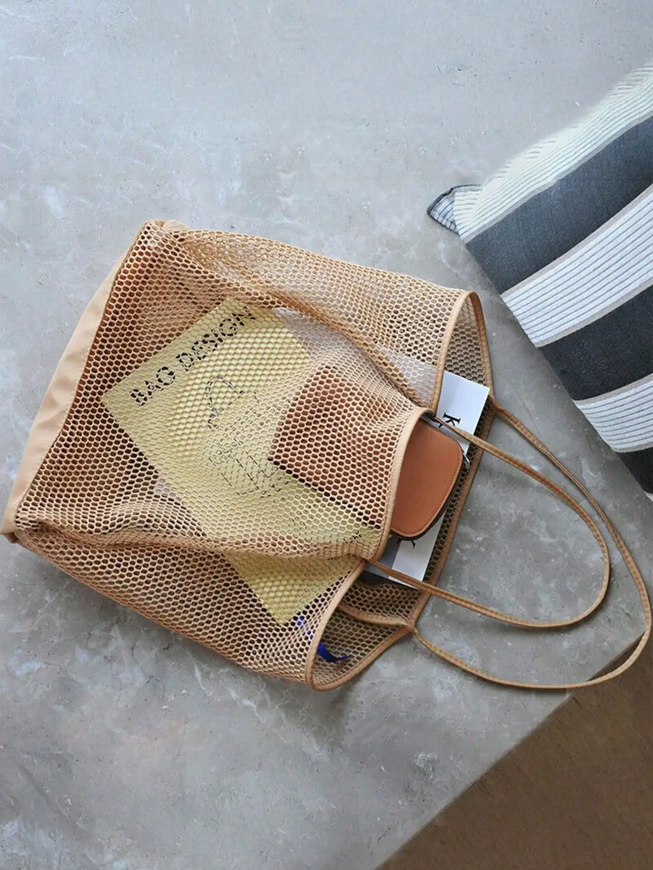 1pc Mesh Beach Tote Bag, Outdo - Tote Bag Beach incelemesi ve fiyatı