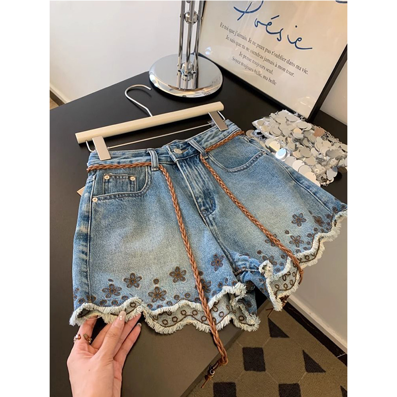 Breathable Vintage Denim Short - Shorts Denim Frayed incelemesi ve fiyatı
