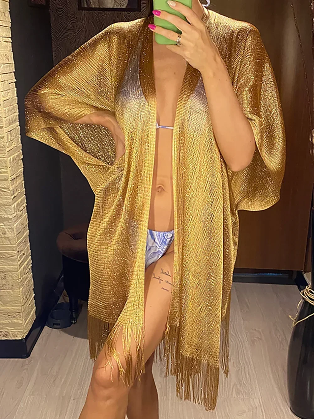 Tassel Gold Bikini Cover Up Se - Cover Up Kaftan incelemesi ve fiyatı