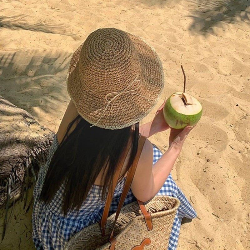 1pc Women's Summer Beach Straw - Hat Floppy Wide incelemesi ve fiyatı
