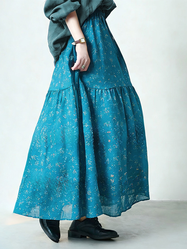 Floral Print High Waist A-Line - Midi Skirt Floral incelemesi ve fiyatı