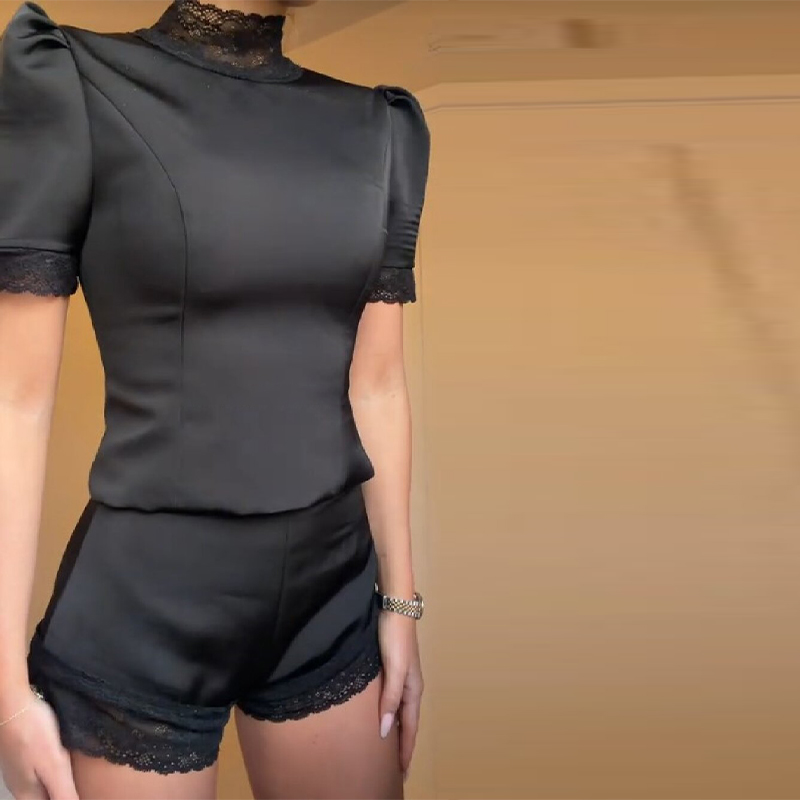 New Satin Lace Edge Top Short  - Blouse Off Shoulder incelemesi ve fiyatı